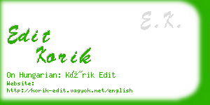 edit korik business card